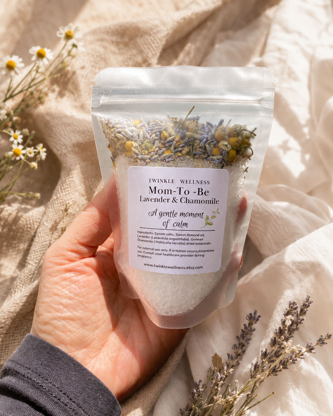 Mom-to-Be Bath Salts – Mini Pregnancy Self-Care Blend (Small Size)
