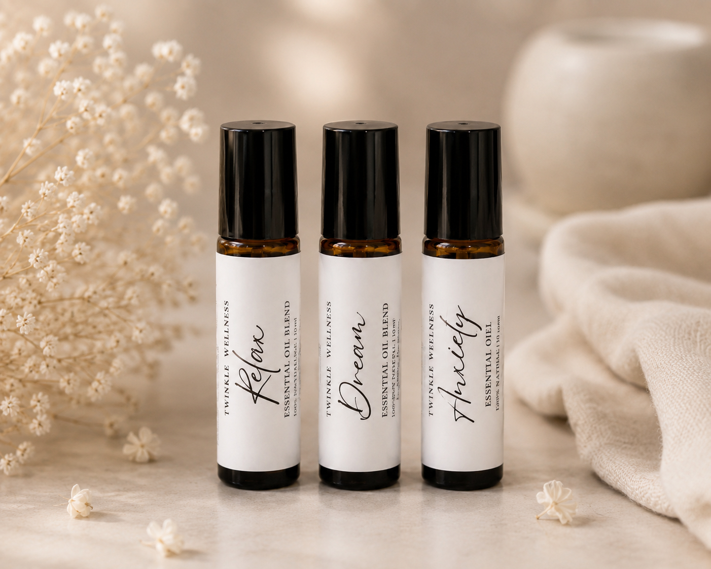 Essential Oil Roller Blends Trio Gift Set