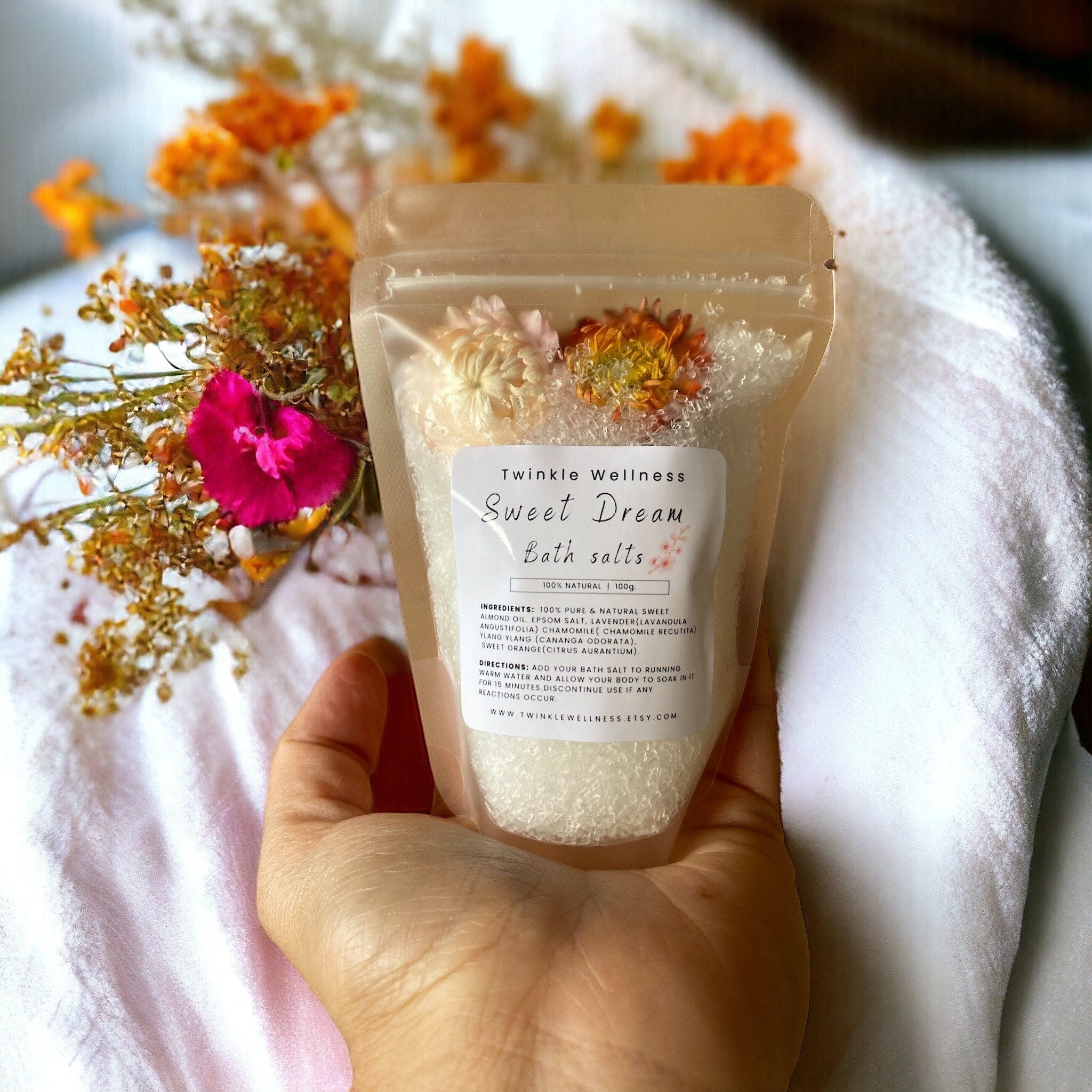 Natural Bath salts-Small Size  ( Approx 100gr)